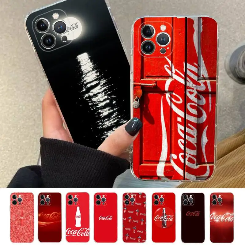 

Fas-hion Dr-ink Co-ca-cola Phone Case For iPhone 8 7 6 6S Plus X SE 2020 XR XS 14 11 12 13 Mini Pro Max Mobile Case