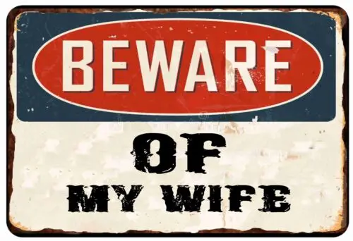 Надпись бижутерия жены внимание на все металлические жестяные знаки 8x12