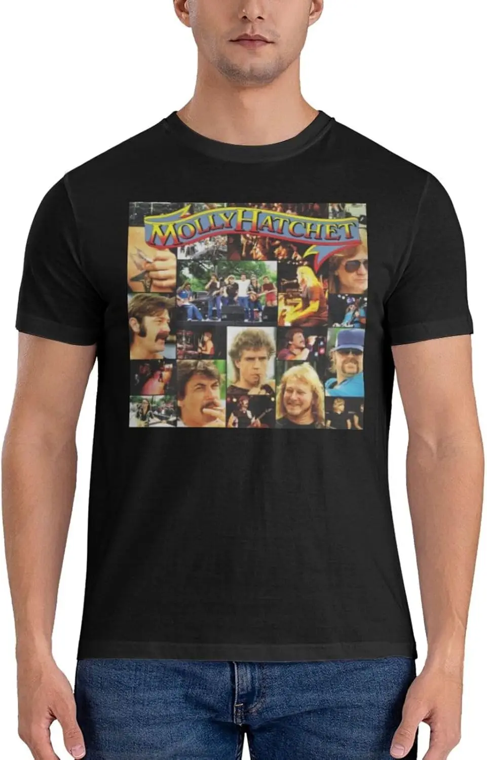 Футболка с коллажем Molly Music Hatchet Band мужская летняя уникальная крутая футболка