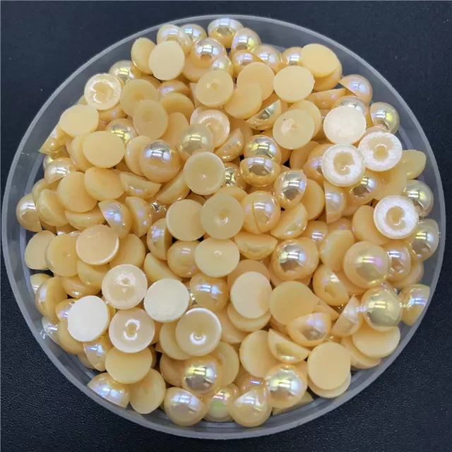 

6mm 8mm 10mm ABS Half Round Pearl Bead Flat Back Scrapbook Beads For Jewelry Making Craft Pearls Clothing Accessories