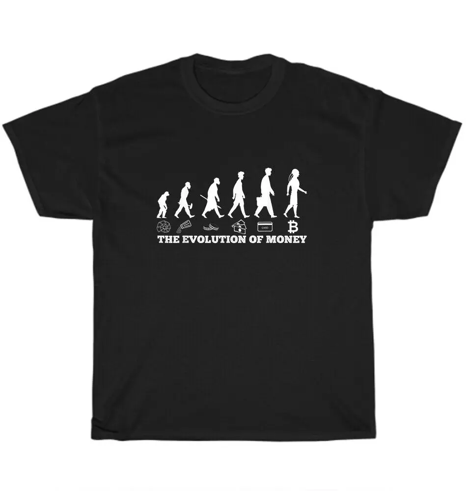 

NEW The Evolution of Money Trading Coin Cryptocurrency Blockchain T-Shirt