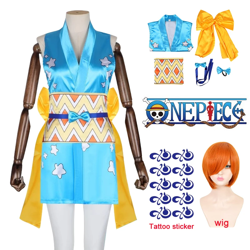 

Костюм для косплея из аниме «Nami», косплей-платье с париком, униформа для женщин и девушек, кимоно для взрослых на Хэллоуин, карнавальные рандомные костюмы, подарки