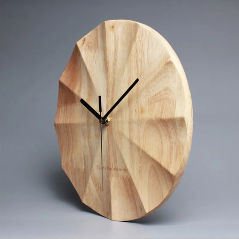 

Simple wooden wall clock living room atmosphere personality creative modern fashion clock mute bedroom Nordic clock wall charts