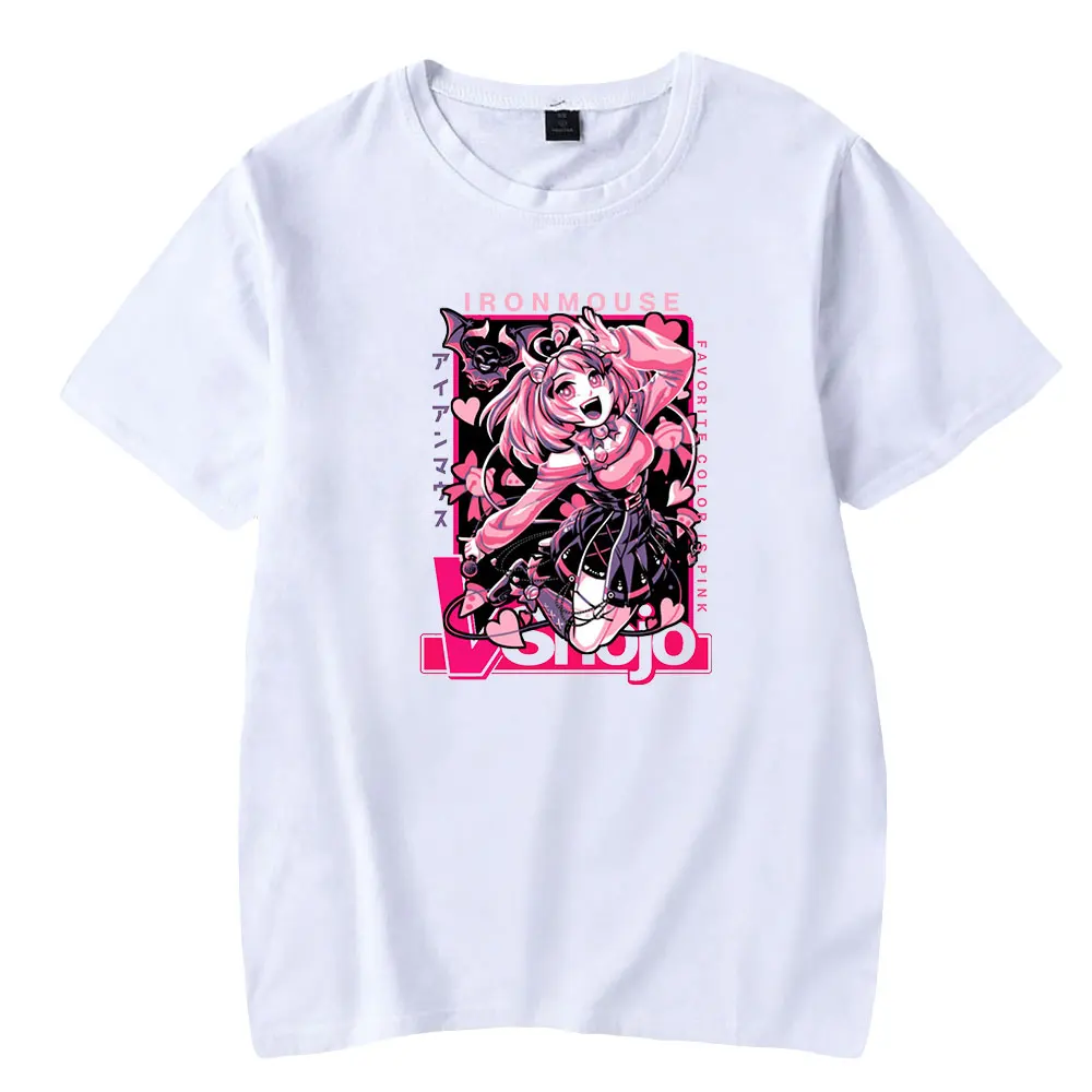 

2022 Anime Hololive VTuber Ironmouse Tshirt Crewneck Short Sleeve Men Women T-shirt Harajuku Streetwear Casual Style Clothes