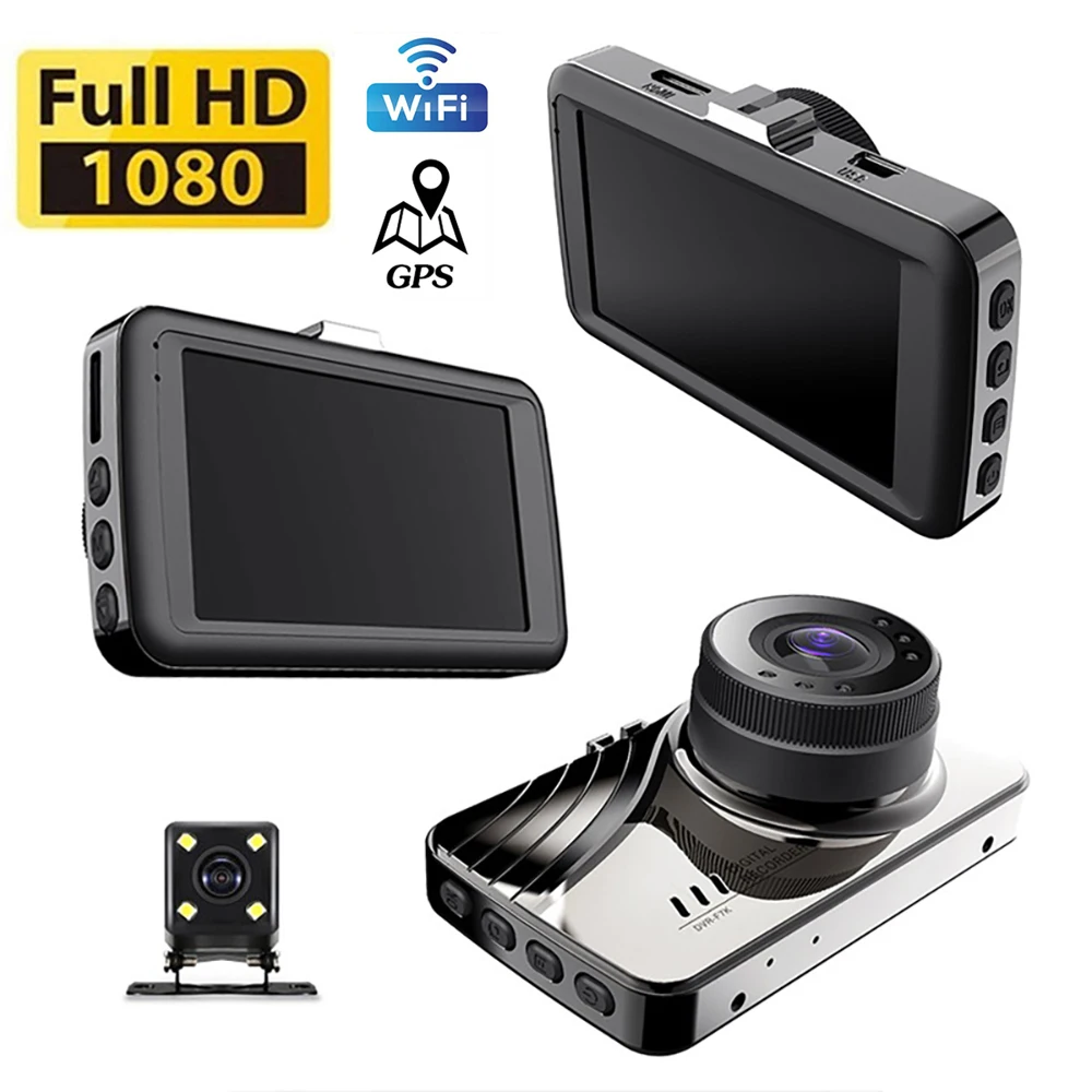 

Автомобильный видеорегистратор, Wi-Fi, 3,0 дюйма, Full HD, 1080P
