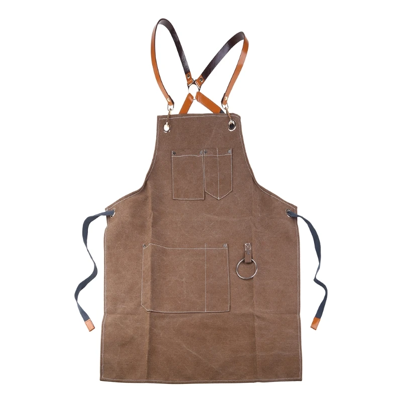 

Thick Denim Apron with Pocket Jean for Women Men Hair Stylist Barista Coffee Shop in Working Beautiful Salon Solid Color