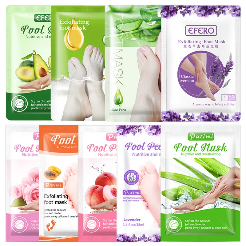 EFERO Fruit Flower And Grass Foot Mask To Remove Dead Skin Calluses Horny Foot Mask Foot Cover Smooth Skin