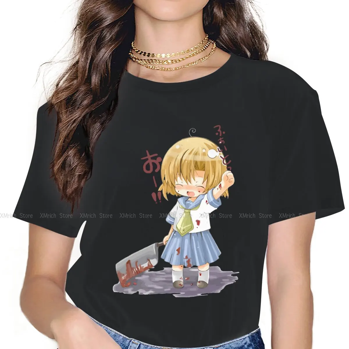 

Женская одежда с принтом манга Рена, женские футболки с рисунком хигураси без наку, Коро ни, винтажные гранж свободные топы, футболки для дев...