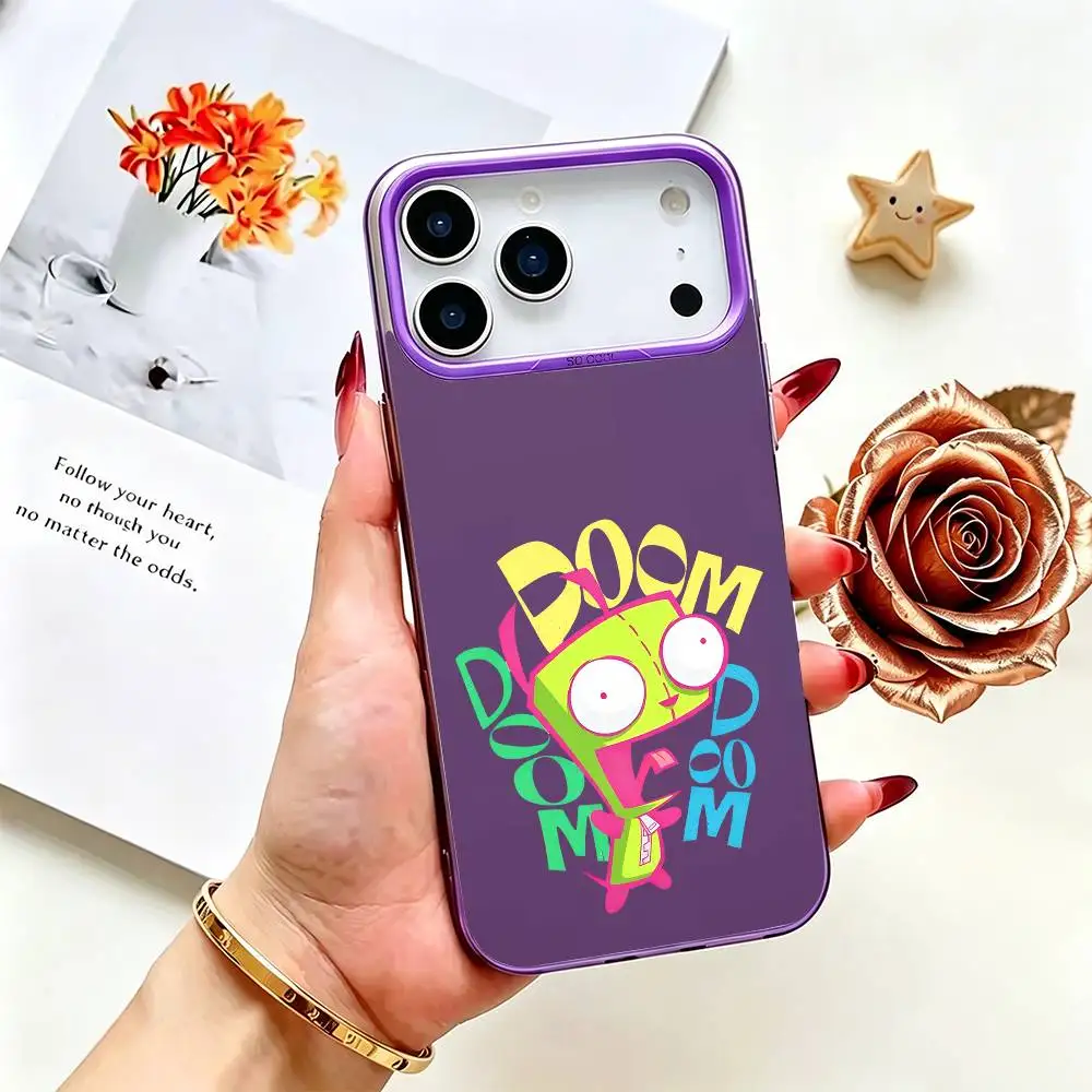 Чехол для телефона I-Invader Z-Zim Gir для iPhone 17, 16, 15, 14, 13, 12, 11 Plus, Pro Max, XS, серый, с цветным покрытием внутри (art.: 3920db4ae5ce2) - 3920db4ae5ce2