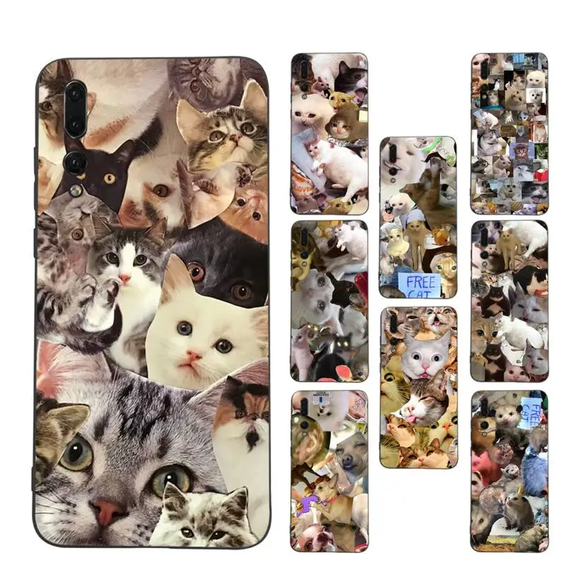 Custodia per telefono Memes gatto che piange per Redmi 8 9 9A per Samsung J5 J6 Note9 per Huawei NOVA3E Mate20lite cover