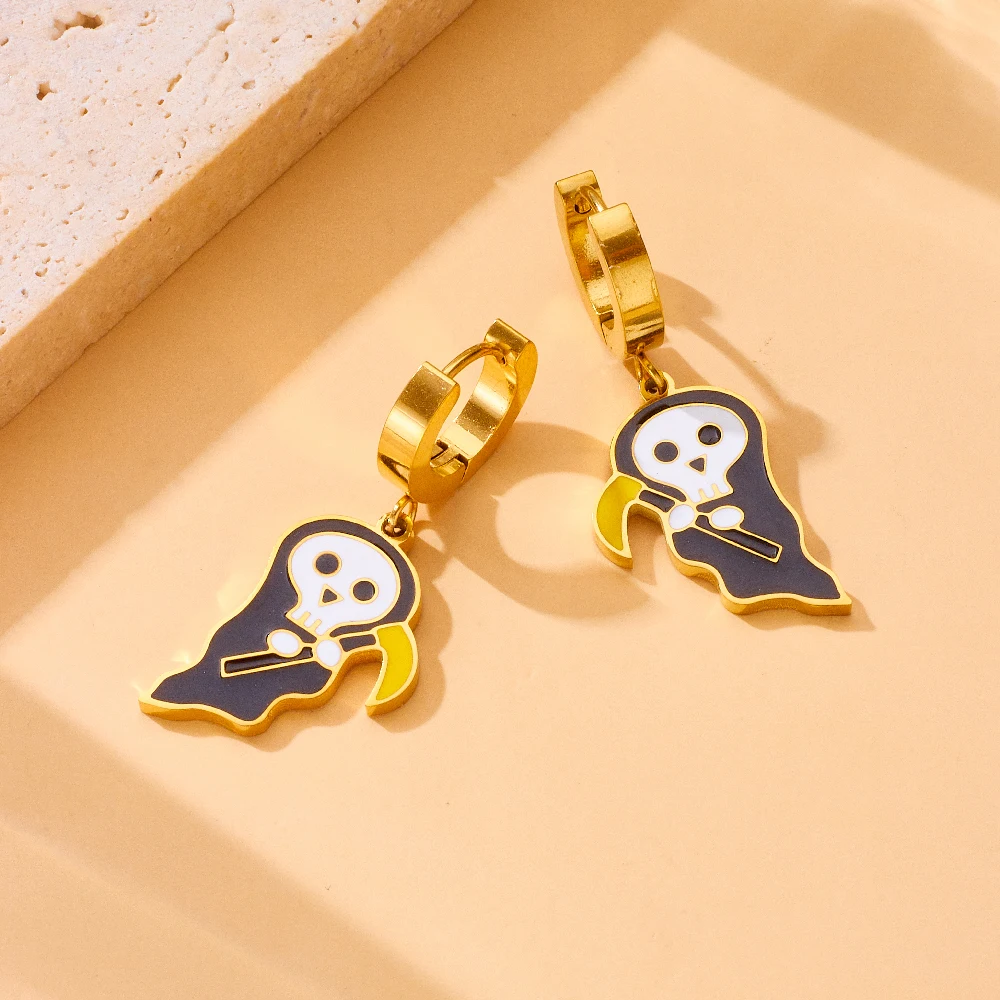 DIEYURO 316L нержавеющая Милая забавная женская подвеска с тыквой Хэллоуин ожерелье