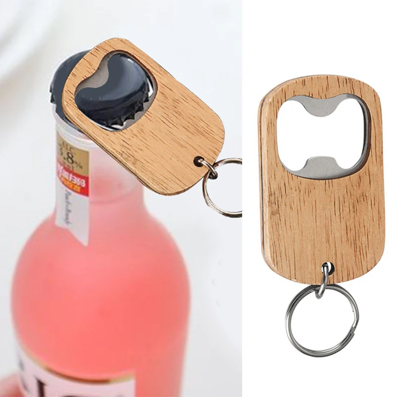 

Can Opener Beer Portable Corkscrew Wooden Handle Corkscrew Keychain Sturdy Soda Beverage Opener Kitchen Bar Tools
