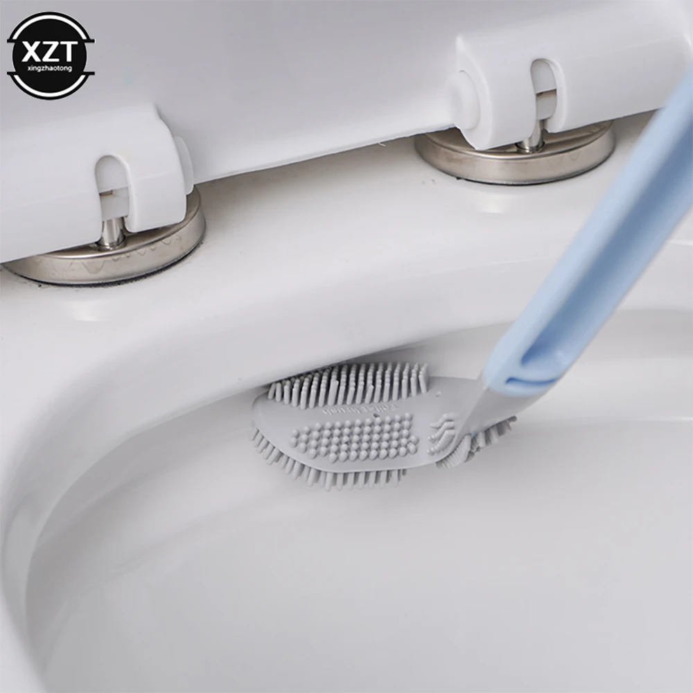 

Toilet Brush Silicone Non-slip Long Handle Toilet Cleaning Brush Toilet Cleaning Brush Bendable Silicone TPR Brush Head Bathroom