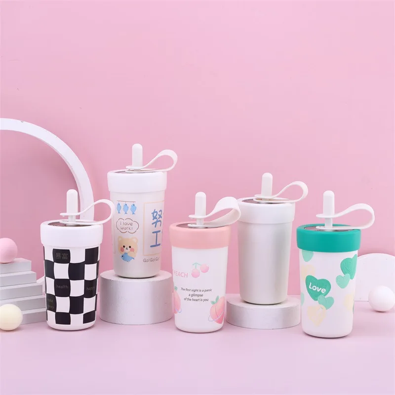 

Новый стиль Instagram 316 соломенная чашка из нержавеющей стали детский термос чашка соломенная чашка для воды портативная кофейная чашка соломе...