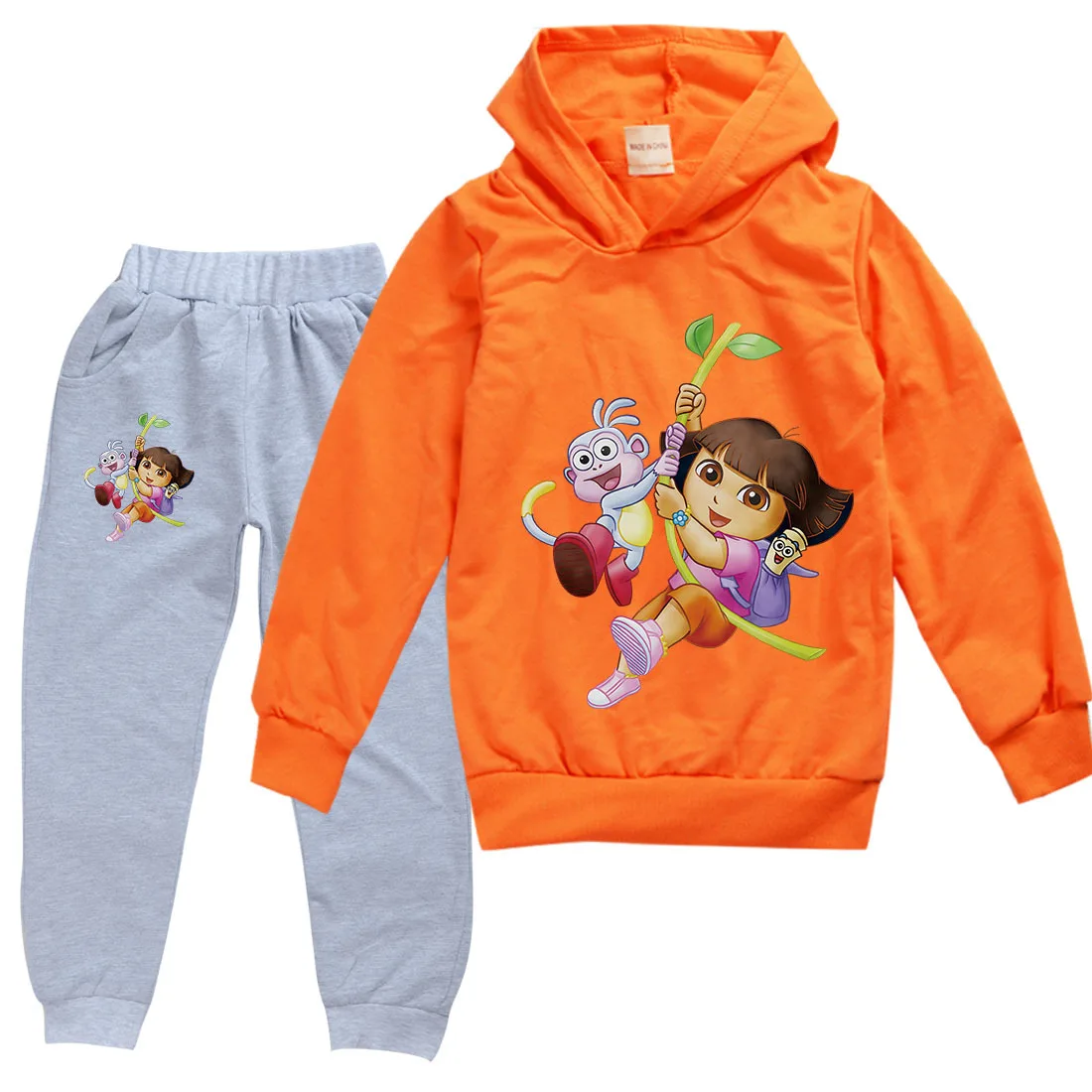 

Dora The Explorer Kids Hooded T Shirt Pants Sets Cotton Baby Girls Spring Tracksuit Little Toddlers Thin Sweatshirt Suit 12 4 6T