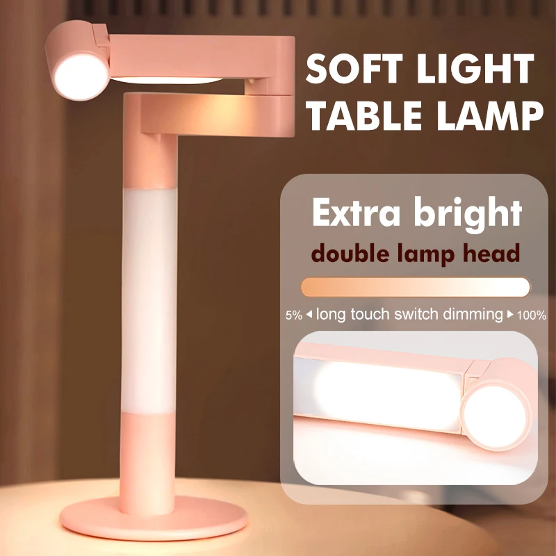 

Складная Светодиодная настольная лампа, яркий светильник для чтения с защитой глаз, энергосберегающий портативный светильник с Usb-зарядкой для спальни