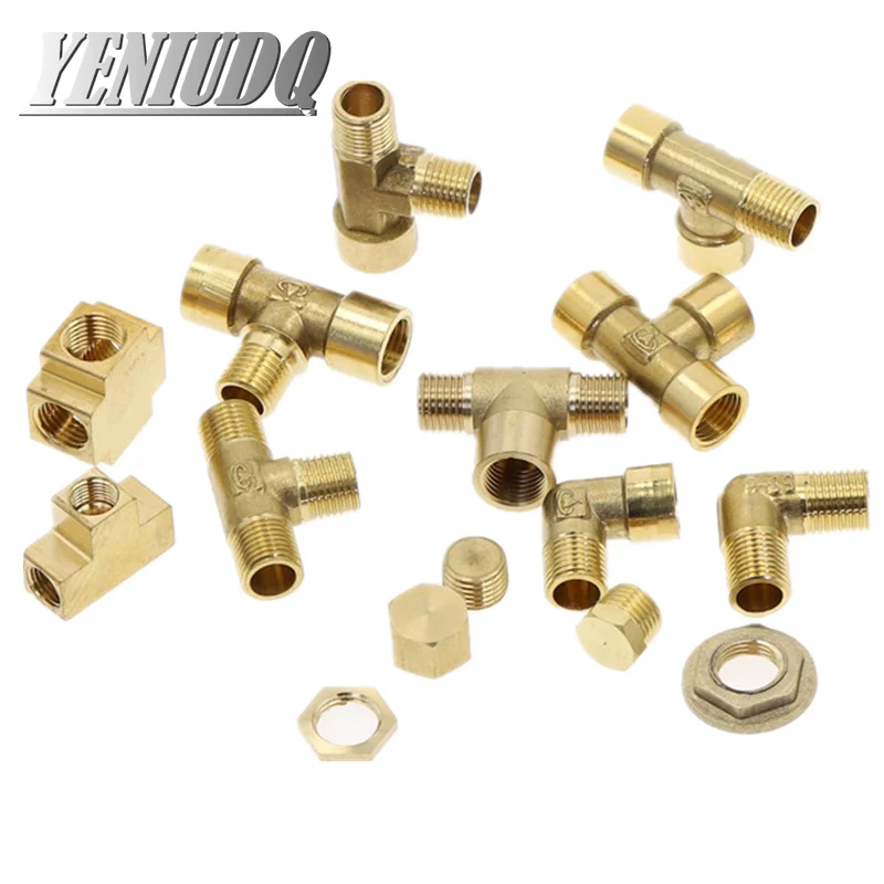 

1pcs Brass Pipe Fittings BSP Male Female Thread Straight Elbow 3-Way 4-Way Plug Nut Gasket, Brass Adapter Coupler Connector