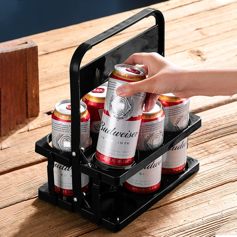 Пластиковая Складная подставка для пивных бутылок с ручкой новинка 2024