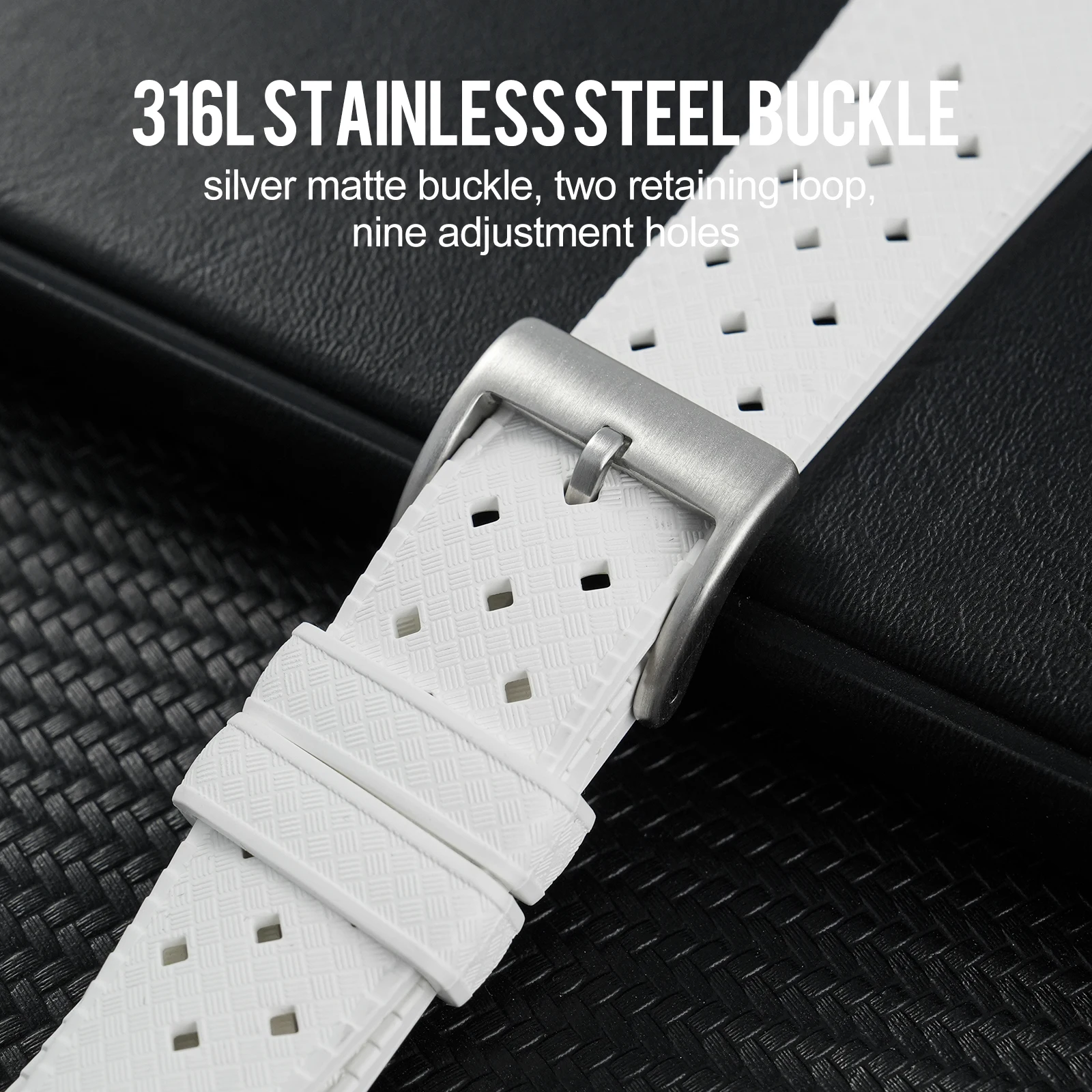 Ремешок FKM резиновый для наручных часов быстросъемный удобный мягкий