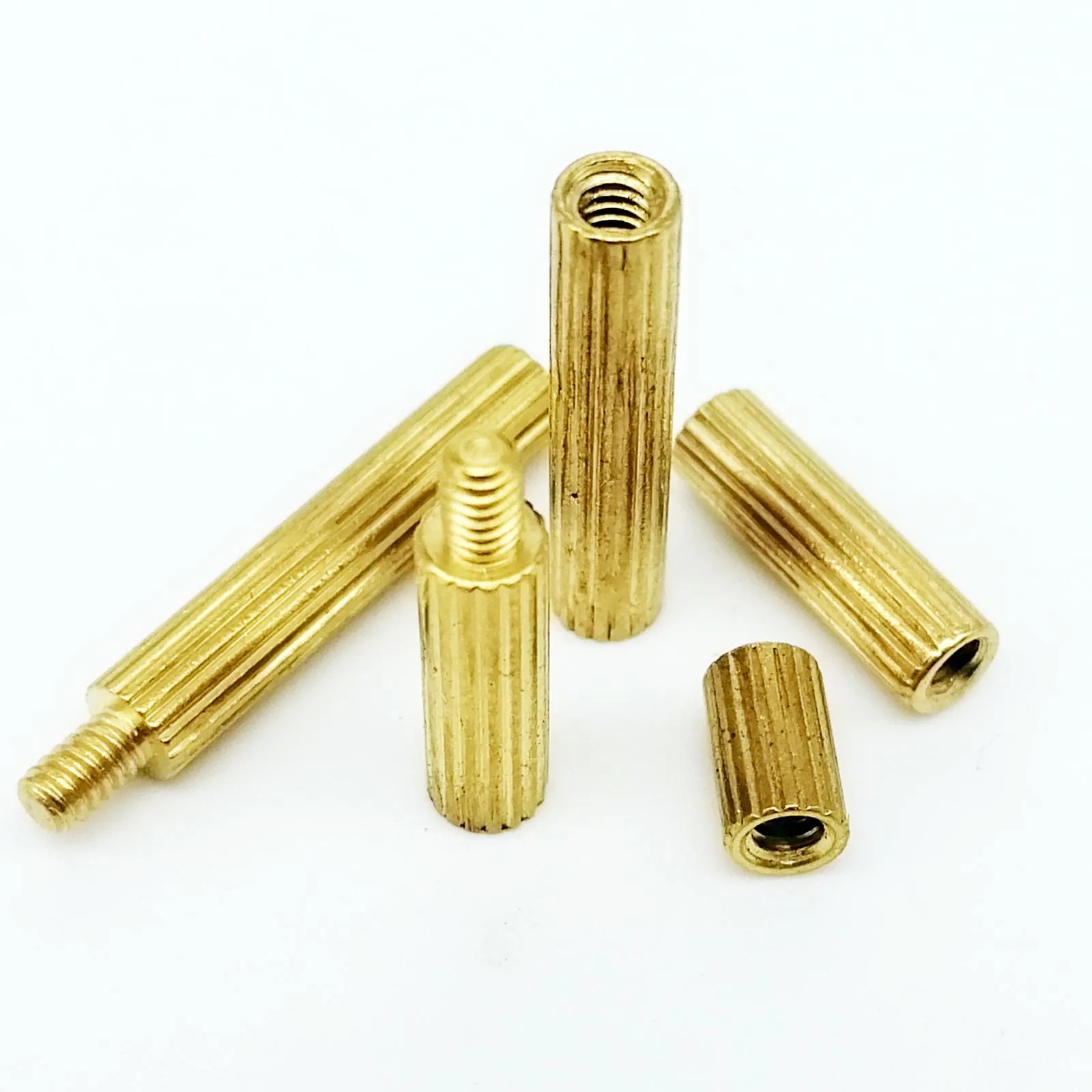 

50pcs Solid Brass Copper M2 Round Standoff Spacer Support Pillar Column M-F F-F Male-Female Female Bolt For PCB Board L=3-35mm