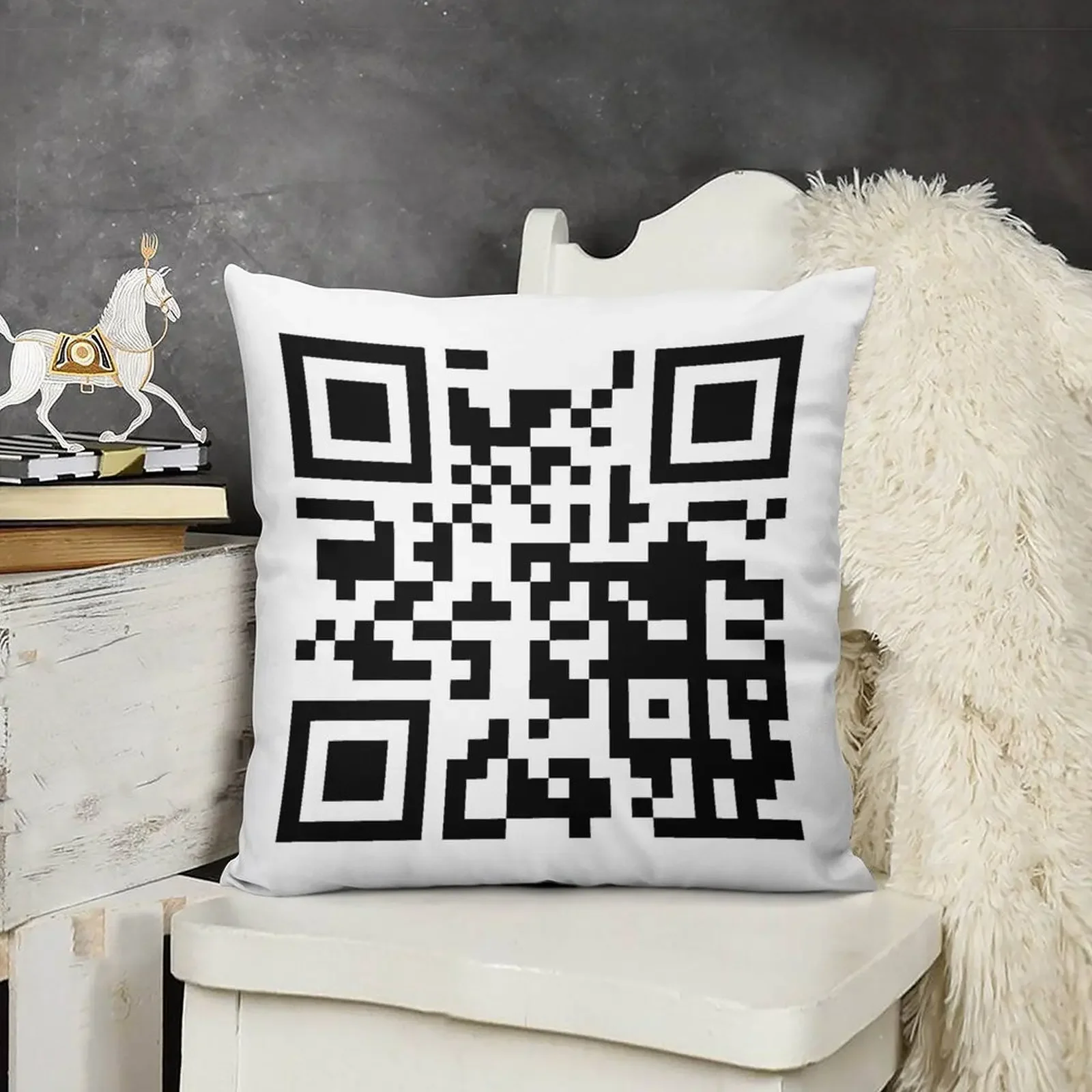 Rickroll - QR Code Декоративная подушка Чехлы для диванных подушек Роскошная наволочка