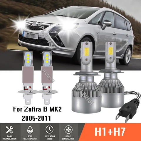 4x448 477 499 6000K белые лампы для фар дальнего и ближнего света, автомобильная лампа для Vauxhall Zafira B MK2 2005-2011 2006 2007 2008 2009 2010