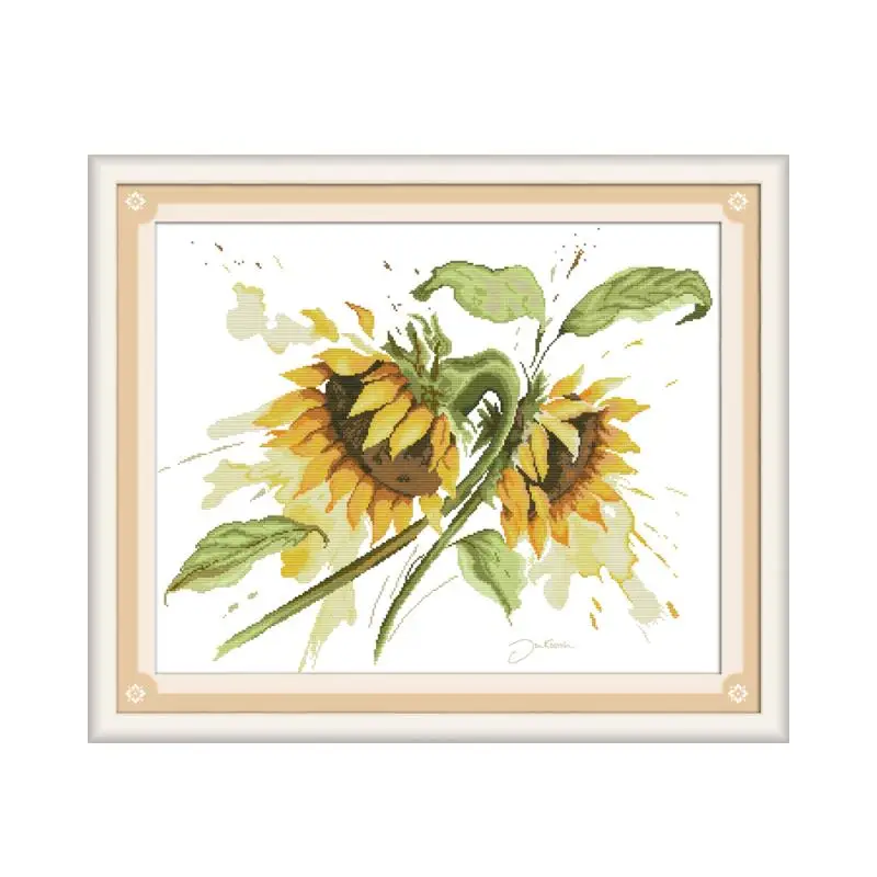 Passionate sunflower decor painting counted printed on canvas DMC 11CT 14CT Chinese Cross Stitch kits embroidery needlework Sets |