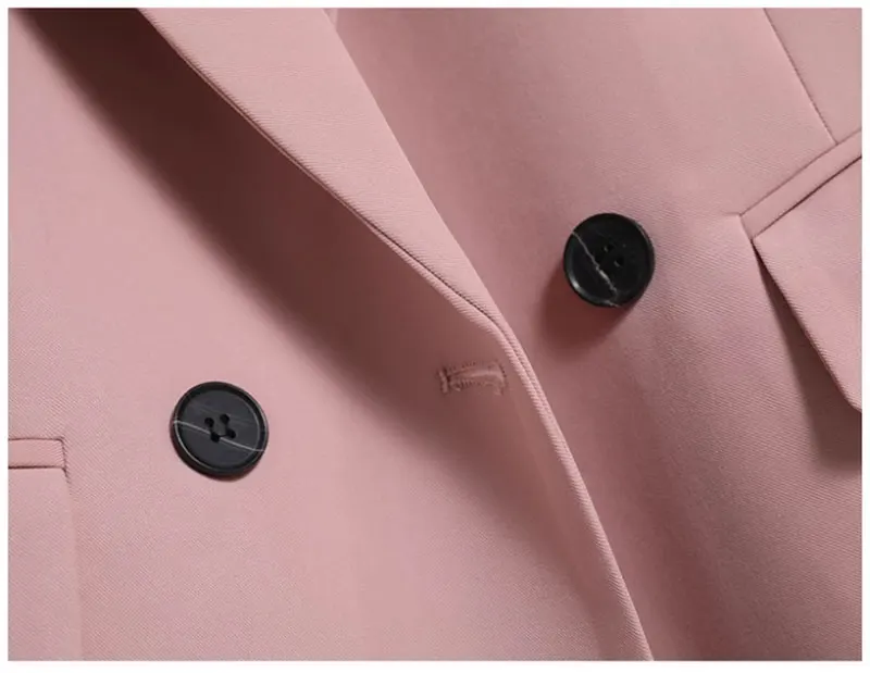 Женский однотонный двубортный жилет розовый жакет без рукавов с
