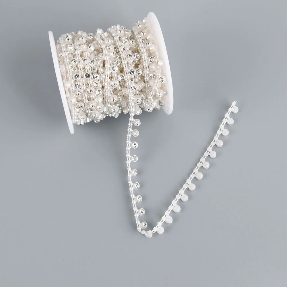 1 ярд бусин искусственный жемчуг отделка аппликация кружевная лента ремешок