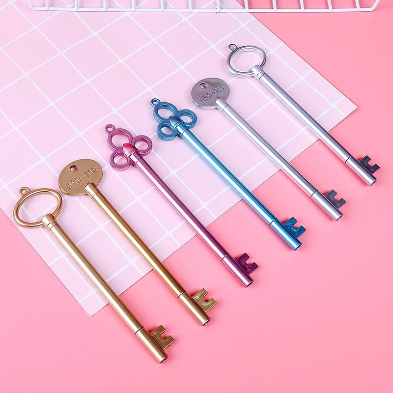 

1/5Pcs Creative Stationery Key Shaped Neutral Pen Cute Cartoon Learning Office Vintage Water Based Signature Pen