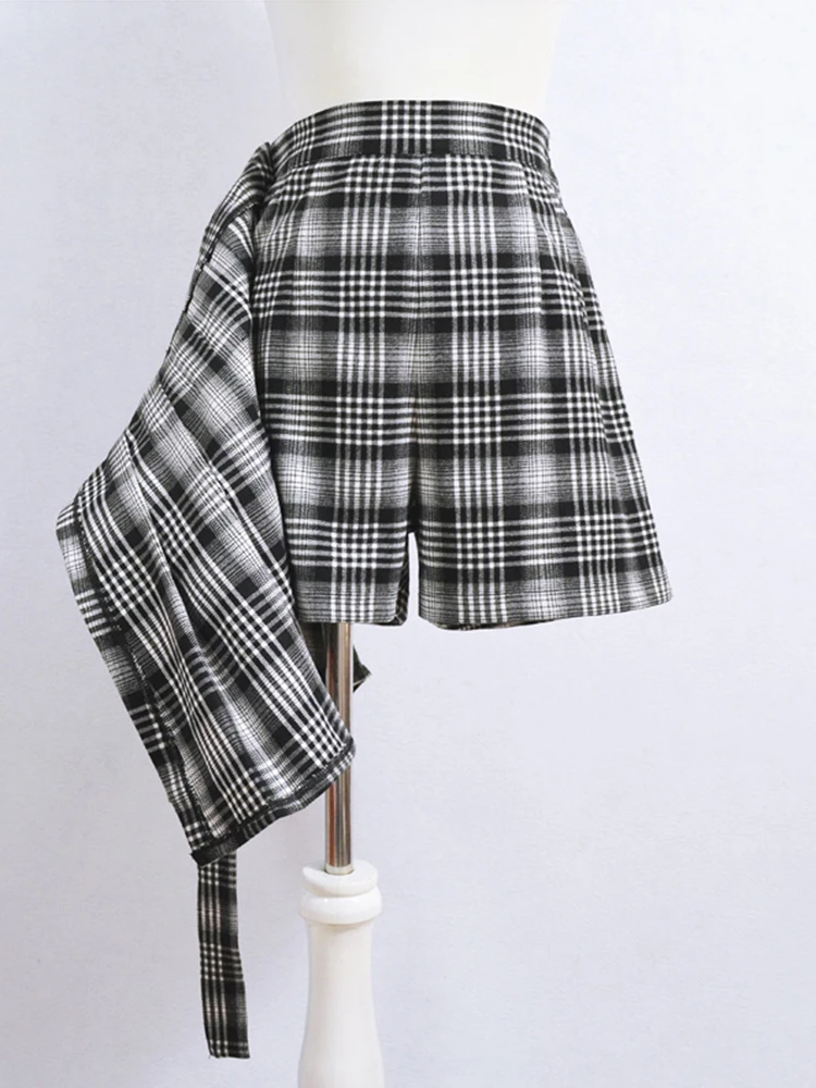 Женские юбки в стиле преппи весенне-летние Женская мини-юбка с высокой талией на