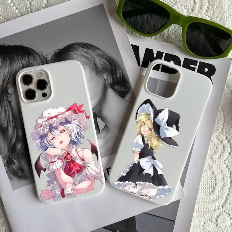 

Touhou anime Phone Case Candy Color for iPhone 6 7 8 11 12 13 s mini pro X XS XR MAX Plus