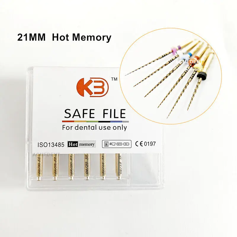 

2Box Dental Gold Rotary Files Endo Root Golden Safe File Hot Thermal 6/Box 21mm