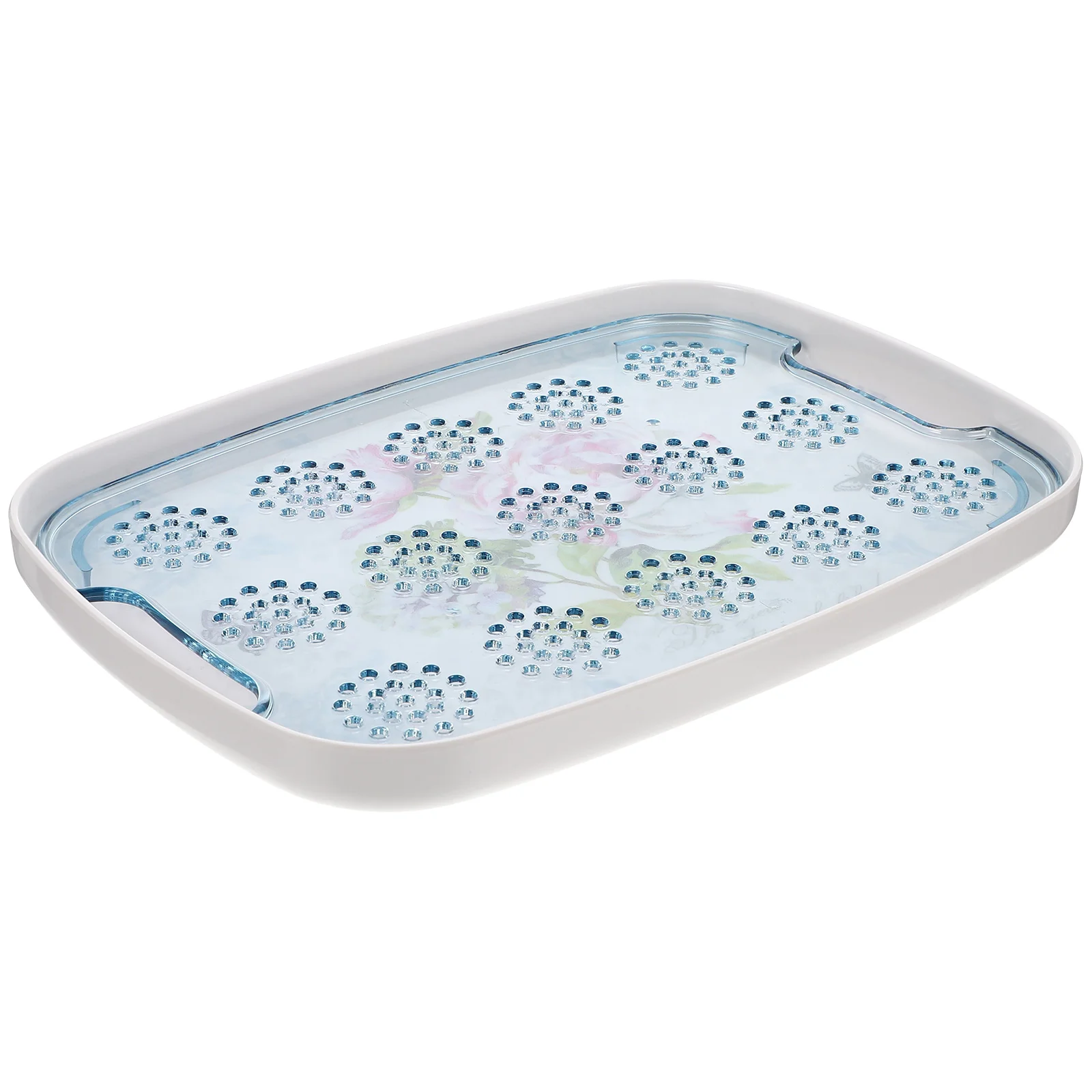 

Double-layer Drain Tray Tea Cup Drain Tray Fruits Storage Tray Decorative Drain Serving Tray