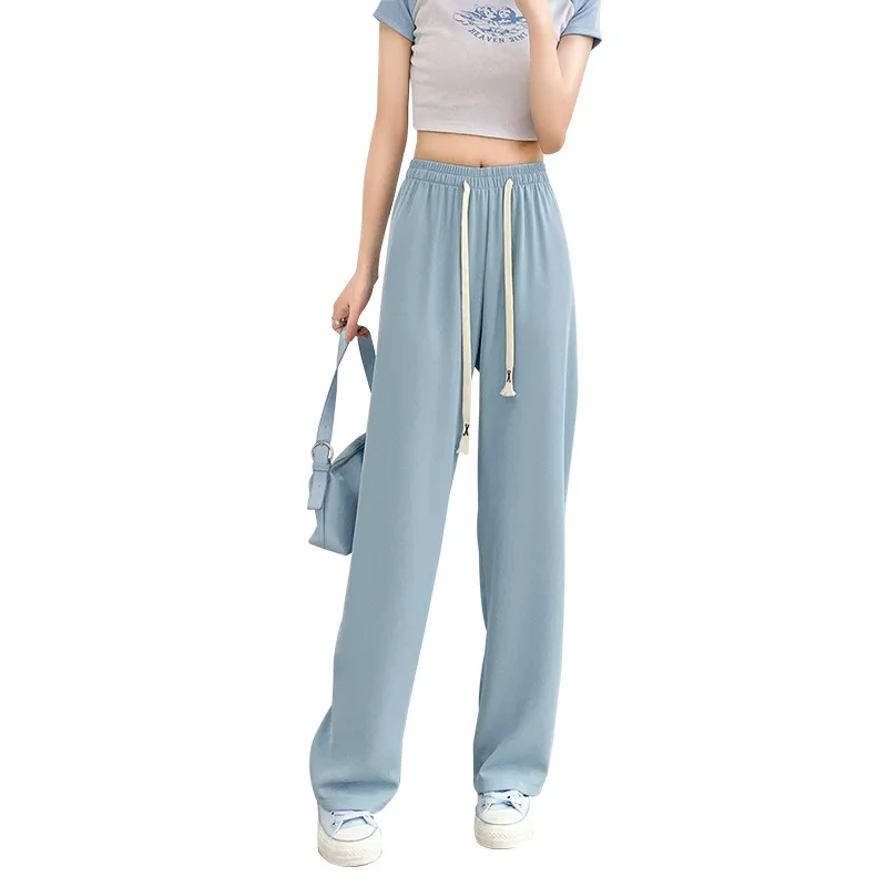 

Macaron Suit Pants Women's Spring and Summer Everything Looks Thin Wide Leg Pants Thin Style Pink Straight Leg Pants