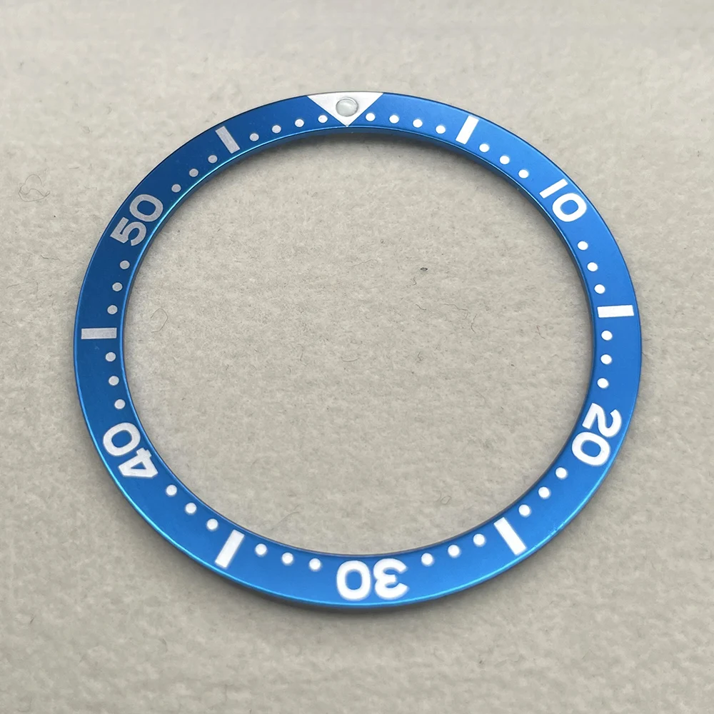 Flat 38mm Green Blue White Silver Alloy Watch Bezel Insert for Seiko Turtle/Tuna Case SKX007/009 Ring Watch Parts NH35A NH36A