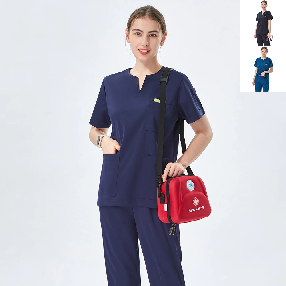 

Silky Women's Scrub Uniform Nursing Medical Workwear Scrubs Set Anti-static Top and Pant Hospital Veterinary Doctor Suits 605