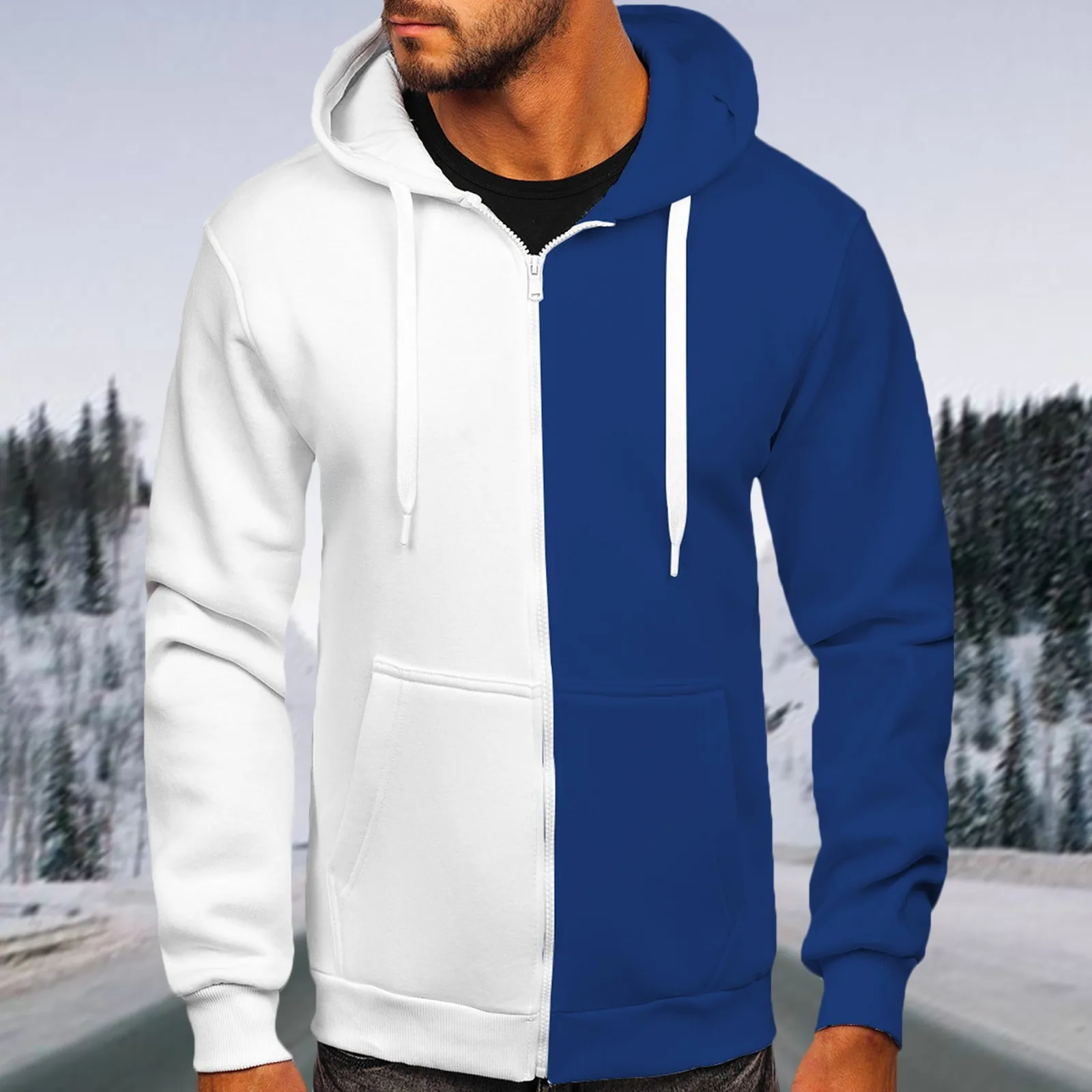 

Hoodie with Words Male Autumn And Winter Leisure Travel Sports Matching Color Slim Fit Zipper pantalon pour femme goth corteiz