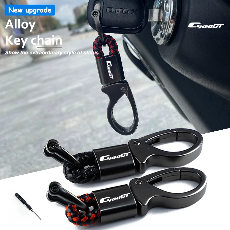 

For BMW C400GT C 400GT C400 GT 2019-2022 Accessories Custom LOGO Motorcycle Braided Rope Keyring Metal Keychain