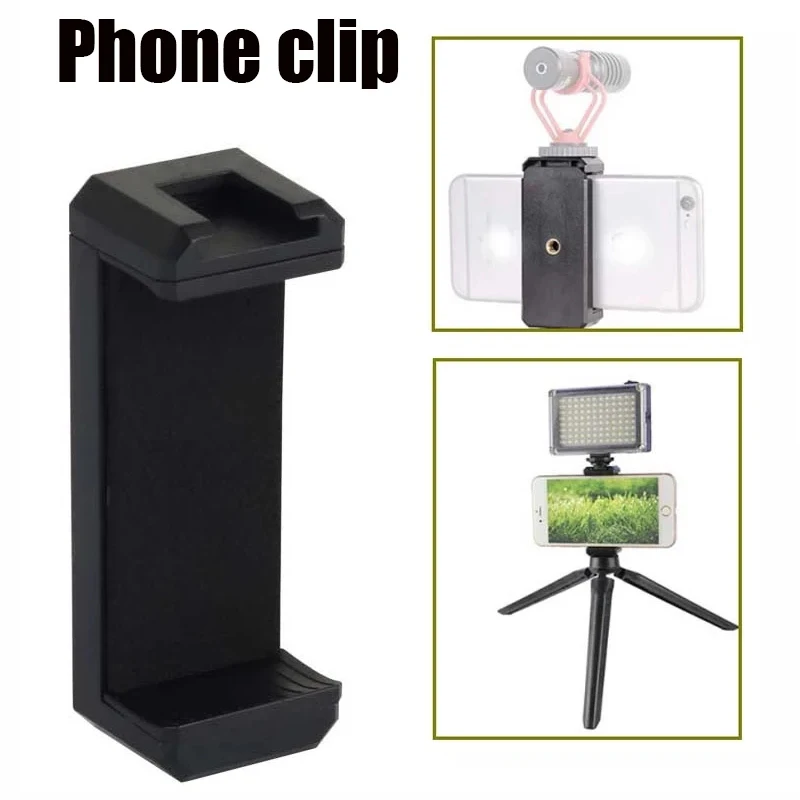 

Hot Shoe Clip Phone Holder Bracket for Fill Light Tripod Selfie Stick for IPhone 14 13 pro max and 62-100mm Smartphone Accessory
