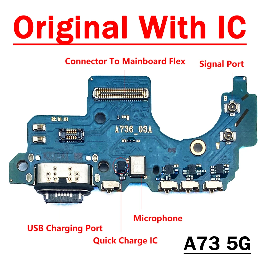 

10Pcs/lots Original For Samsung Galaxy A73 5G A736B New USB Charger Charging Port Dock Connector Board Flex Microphone Module