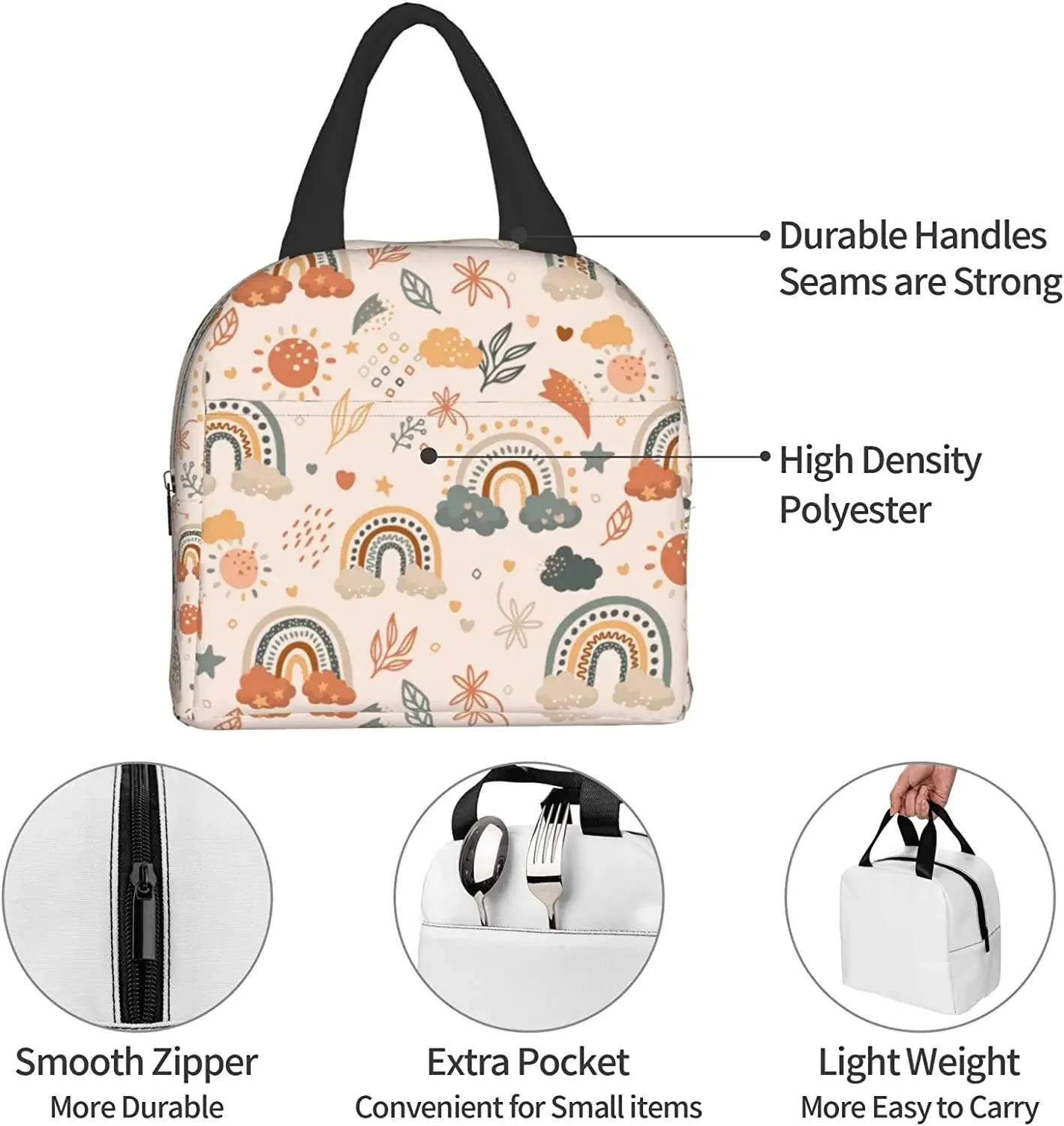 Эстетичный Радужный Ланч-бокс для мужчин и женщин изолированная многоразовая