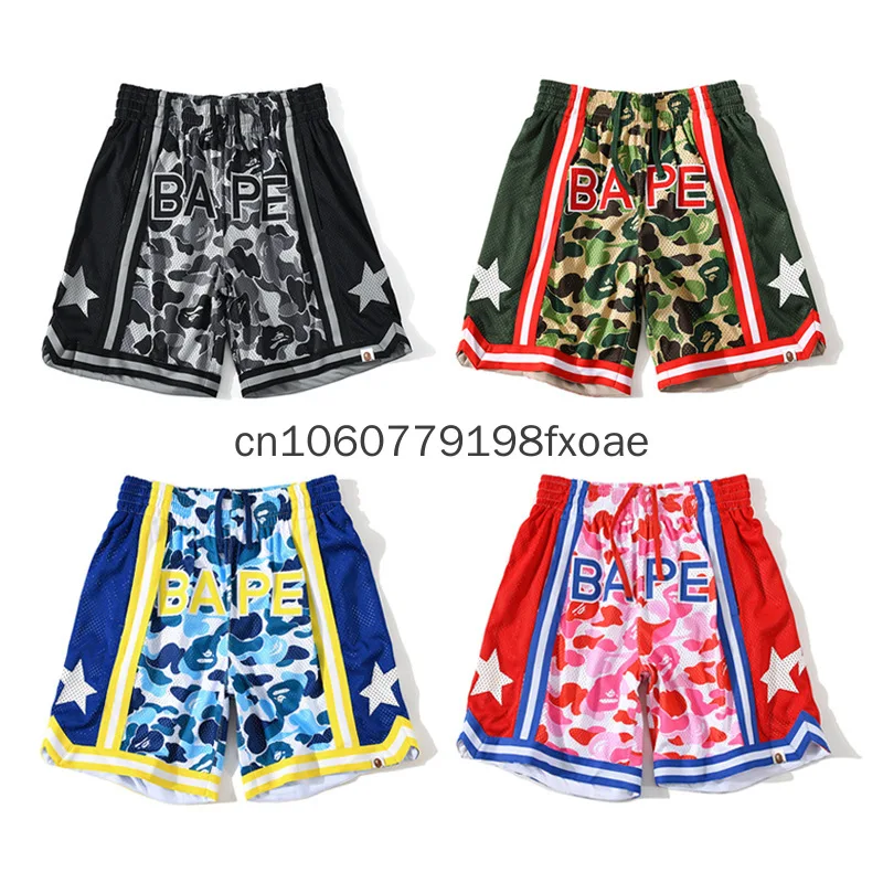 

BAPE Mesh Basketball Shorts Breathable Summer Camouflage Suit Women Sports Casual Pantalones Cortos Baloncesto Para Hombre