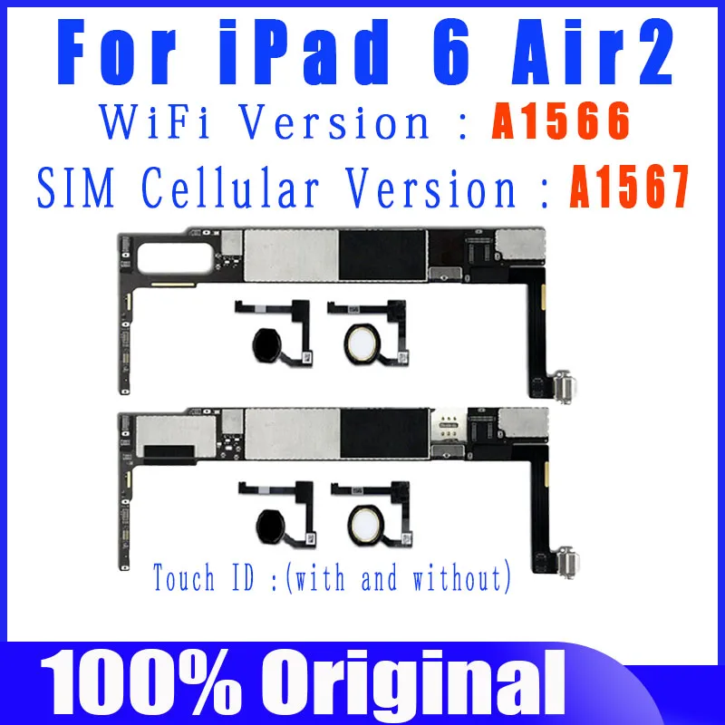 

Логическая плата 100% с полными ЧИПАМИ A1566 /1567, для IPad 6, Air 2,