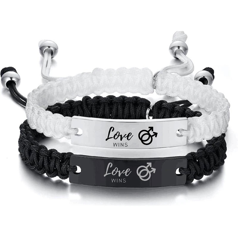 Лесбийские геи бисексуальные трансгенные символы Love Wins плетеные Драгоценности