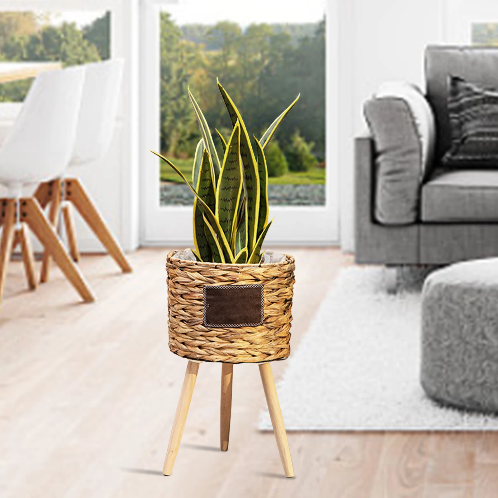 

Plant Basket Plants Stand With Removable Wood Legs Flower Pot Holder Handmade Home Ornaments For Indoor Outdoor Boho Home Décor