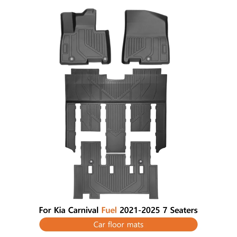 

Коврик для ног TPE для Kia Carnival, 7-местный 2021-2025, всепогодный водонепроницаемый и нескользящий коврик для багажника, подкладка для багажника, автоаксессуары