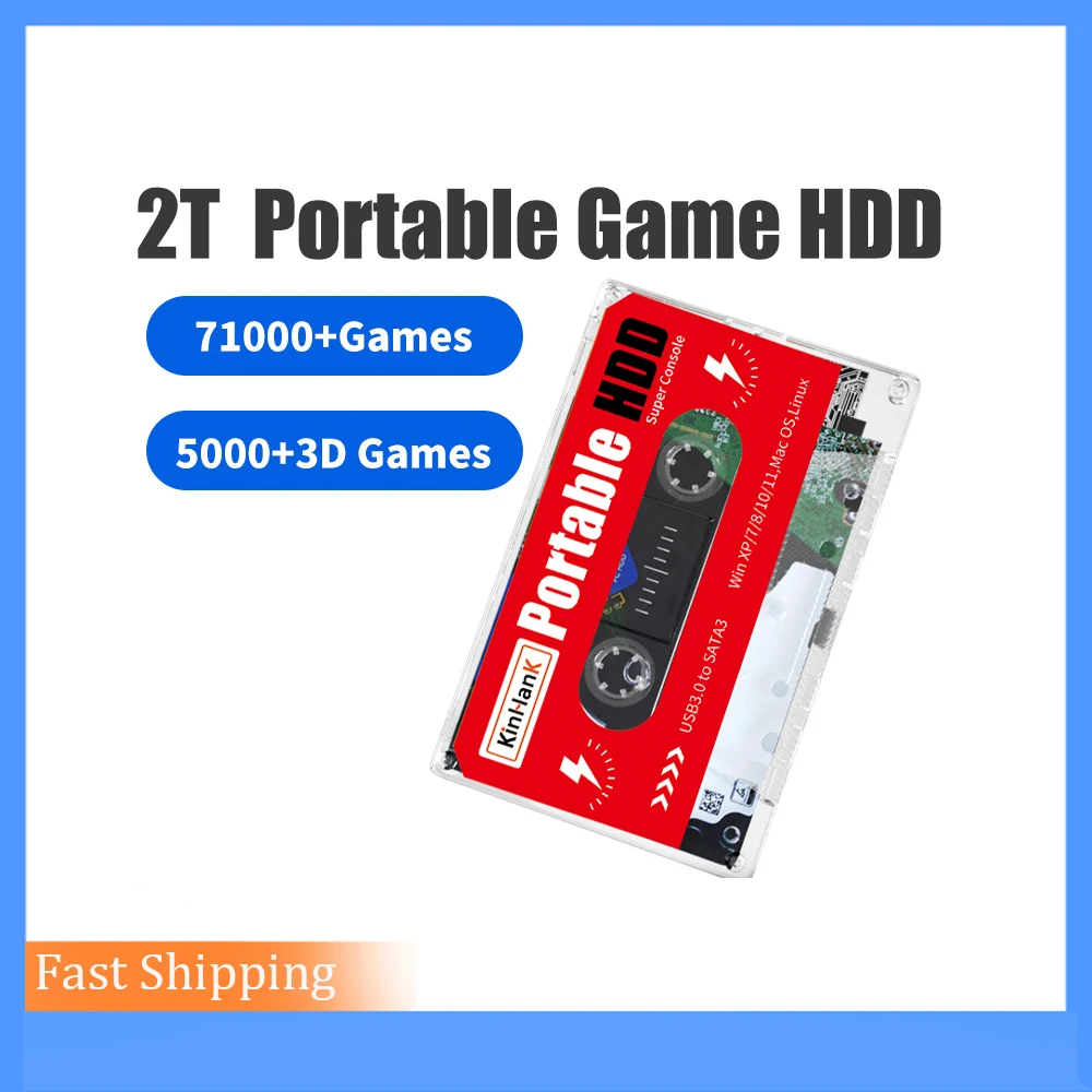 

Внешний жесткий диск 71000 +, SATA 3, для ноутбуков, ПК, Windows, Mac OS, PS3, PS2, WIIU, WII, PS1, N64