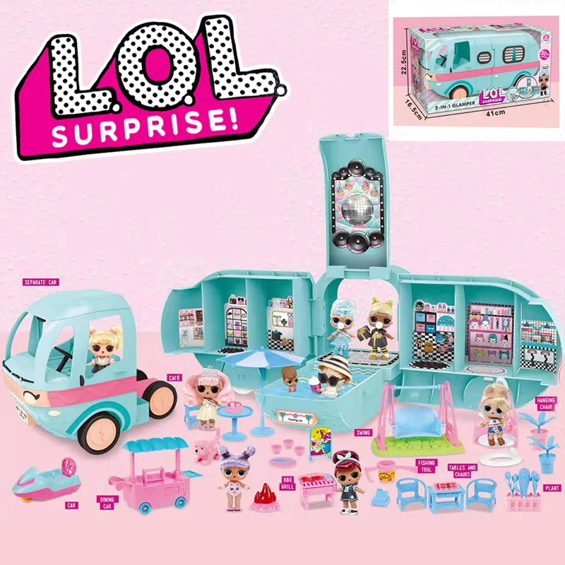 

LOL Surprise Original Toys 2-in-1 Toys Bus OMG figures dolls Car Children Party Pretend Play Girl's Christmas Surprises Gift