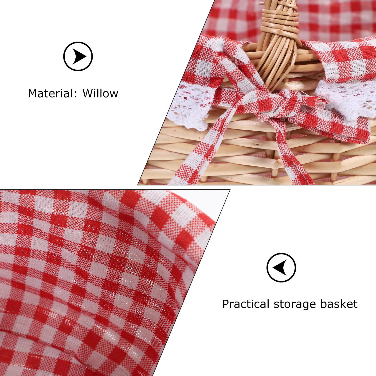 

Basket Picnic Wicker Storage Woven Rattan Fruit Gift Flower Wedding Snack Simple Snacks Candy Handwoven Woodchip Weaving